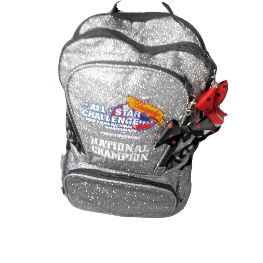 Metallic Silver Backpack All Star Challenge National Champion  Cheerleading Back